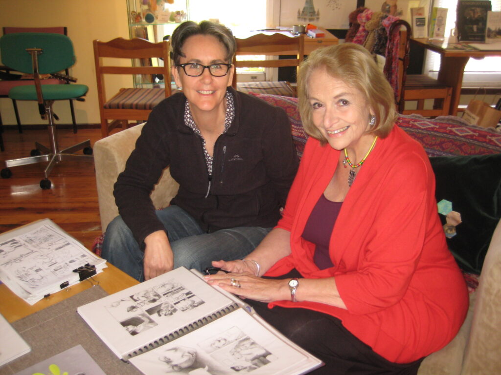 Illustrator in residence - Dale Newman with margaret