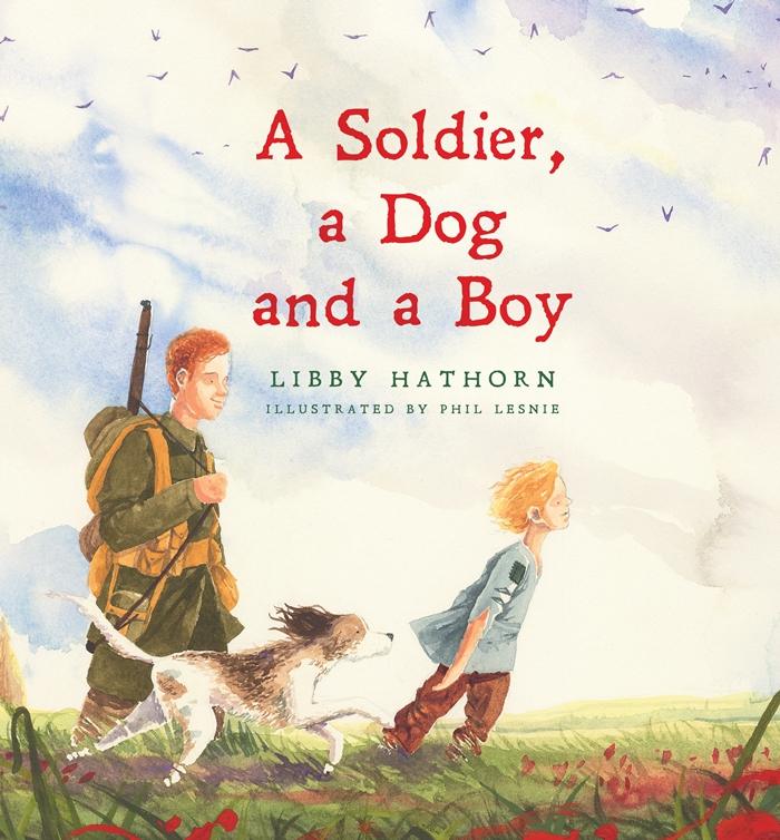 soldier a dog and a boy