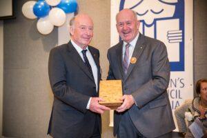 Robert Ingpen is presented with his Lifetime Achievement Award by Governor-General Sir Peter Cosgrove